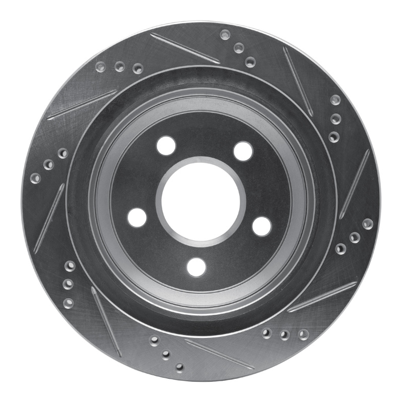 Chevrolet Camaro Brake Rotor (1) - Rear Left - R1 Concepts - Drilled & Slotted - Silver - `98-`02